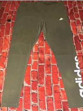 adidas Olive Plus Size 1X Ankle Leggings Women High Rise Elastic Waist Stretch